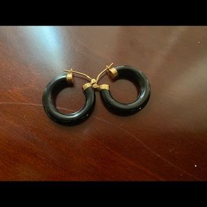 Genuine Black Jade Hoops!